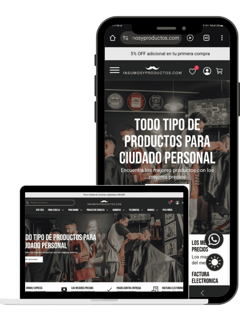 Mockup de sitio web responsive en escritorio creado por Fire Pixel Studio, mostrando diseño moderno con automatización IA